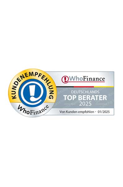 Auszeichnung WhoFinance TOP Berater 01/2025